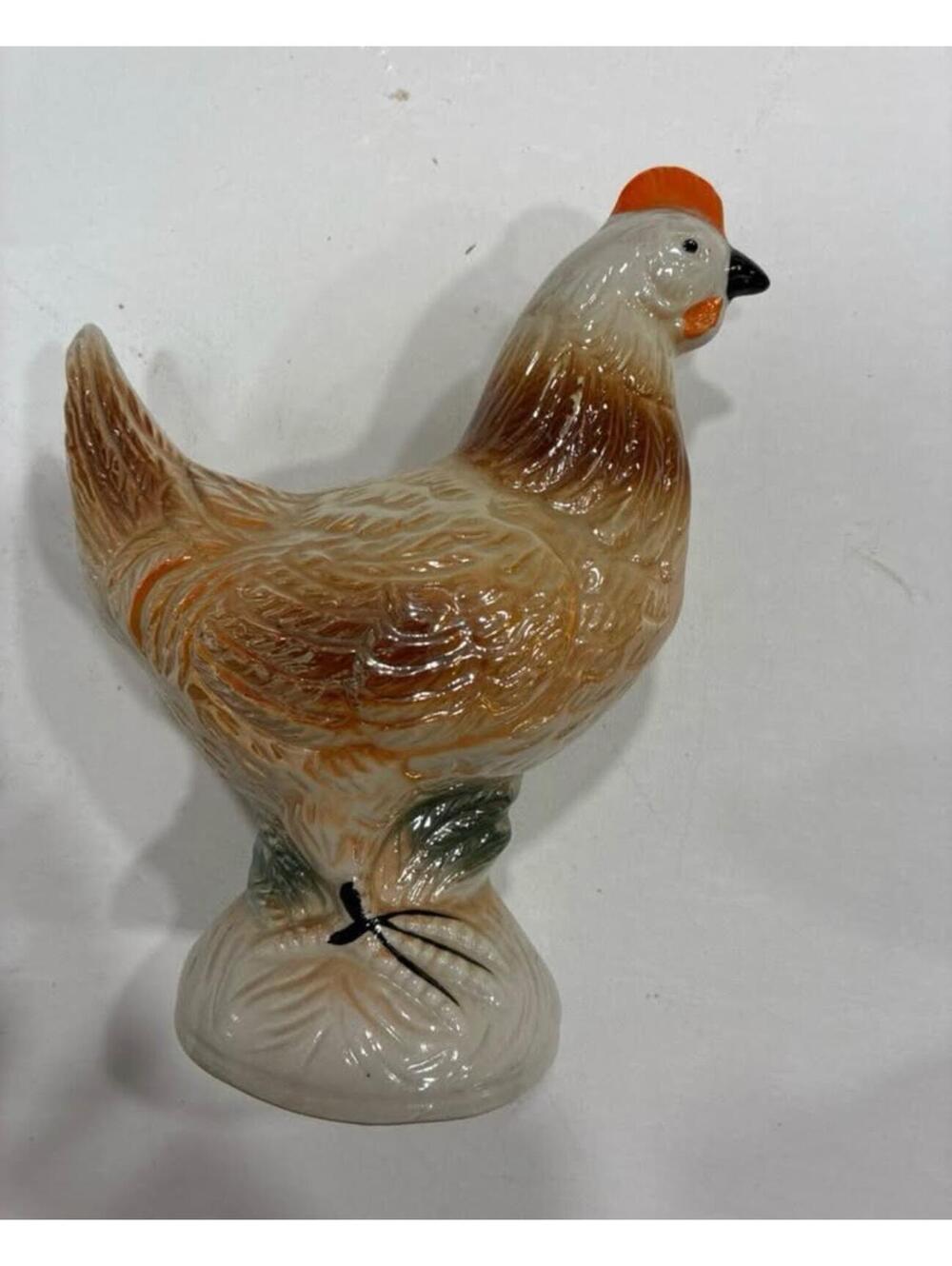 Decorative ceramic chicken figurine Made in Brazil collectible